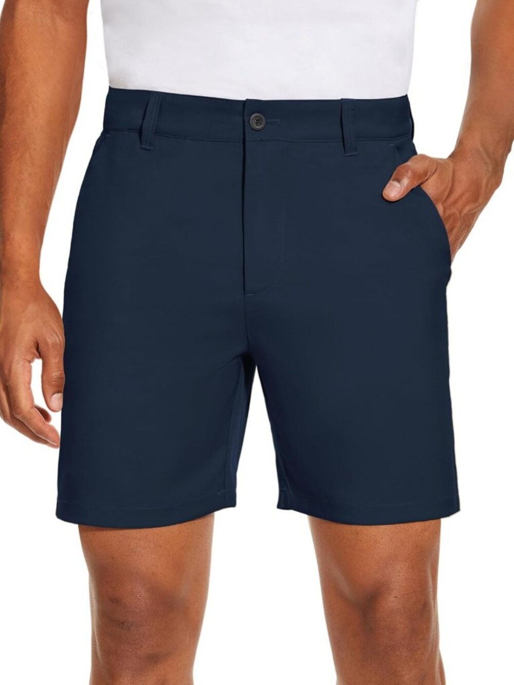 Men's Golf Dress Shorts 7" Flat Front Hybrid with 5 Pockets - Stylish